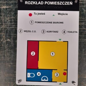 Tablica Tyflograficzna - pomieszczenia dedykowane