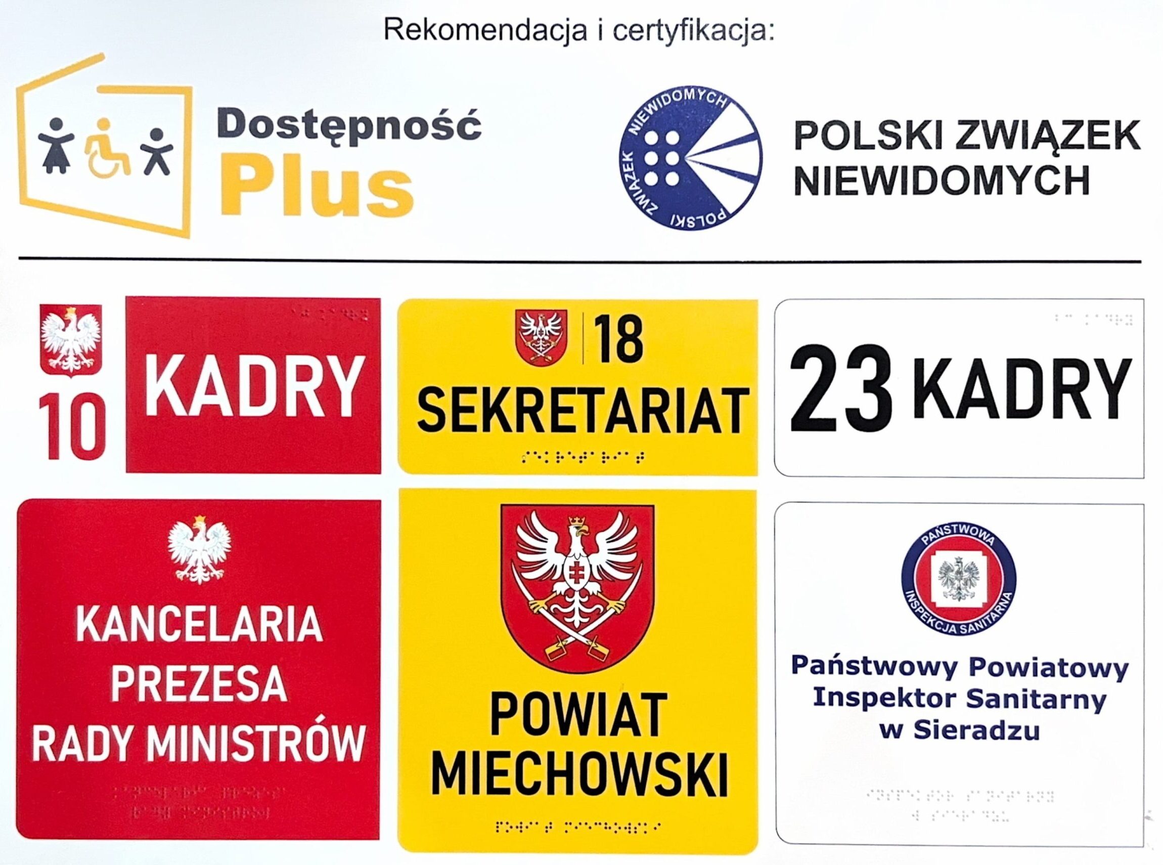 tablice urzędowe, tablice informacyjne, tablice braille'a